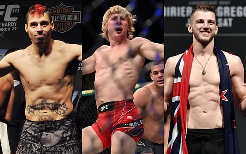 Dan Hardy (left), Paddy Pimblett (middle) and Dan Hooker (right)