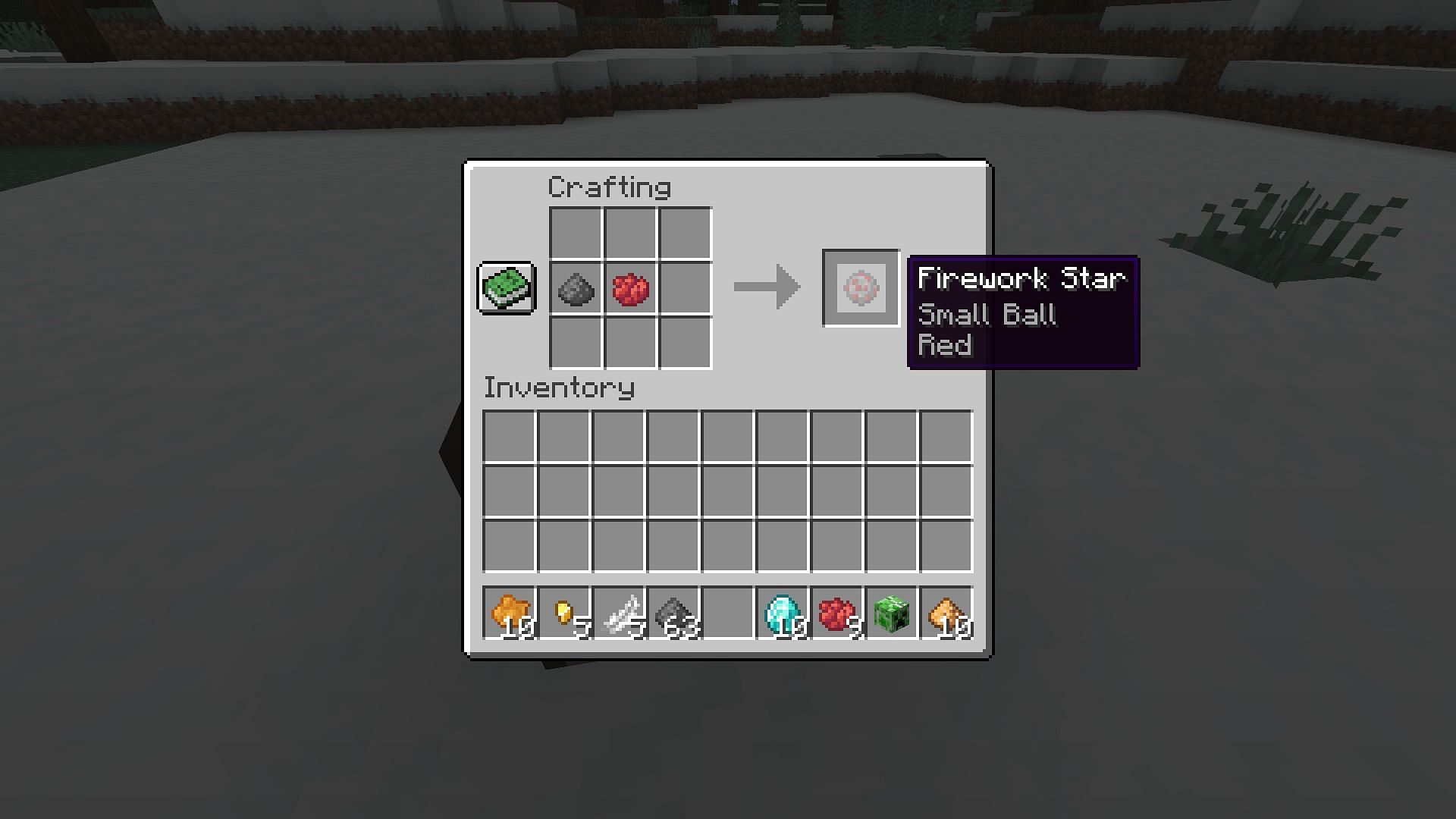 Crafting recipe for a basic star (Image via Minecraft 1.19)