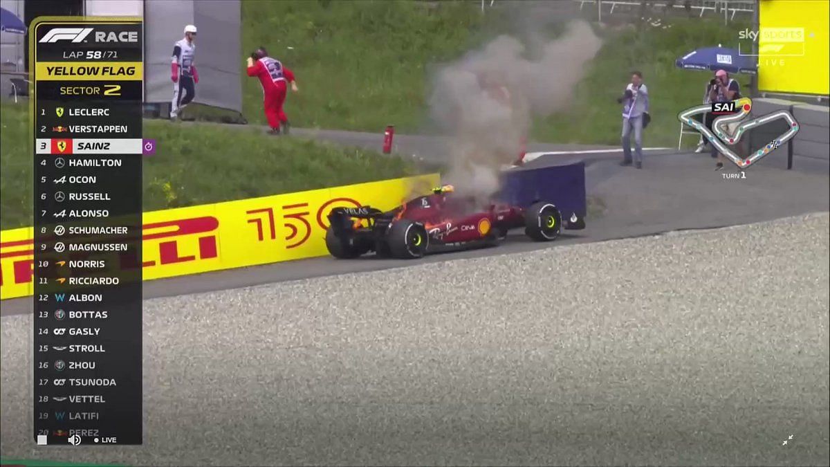 F1 News Carlos Sainz became a bit surprised that nobody came faster to help him after his Ferrari caught fire at 2022 F1 Austrian GP