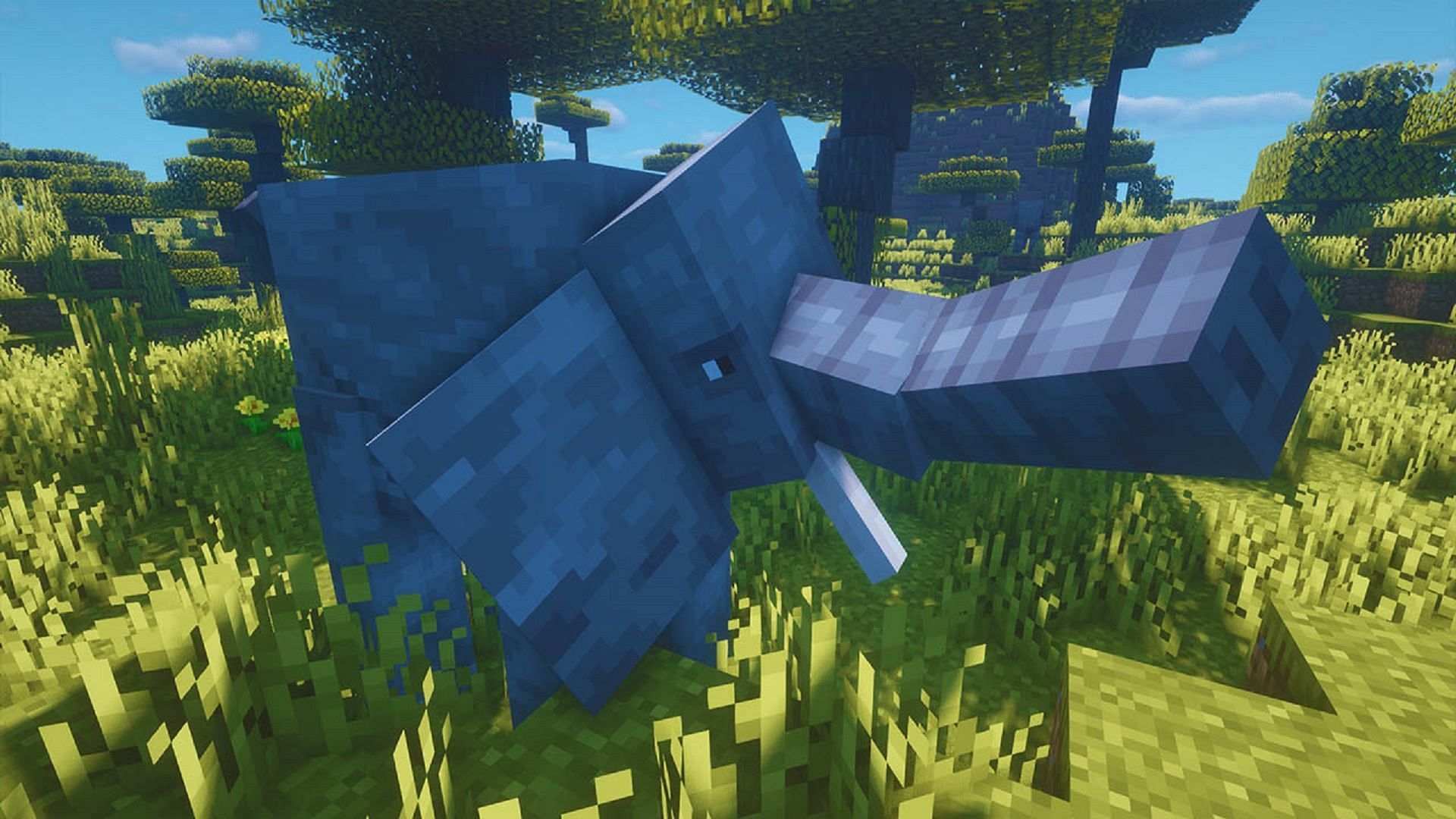 An elephant from Alex&#039;s Mobs, which can be found in this pack (Image via lupiin_yt/CurseForge)