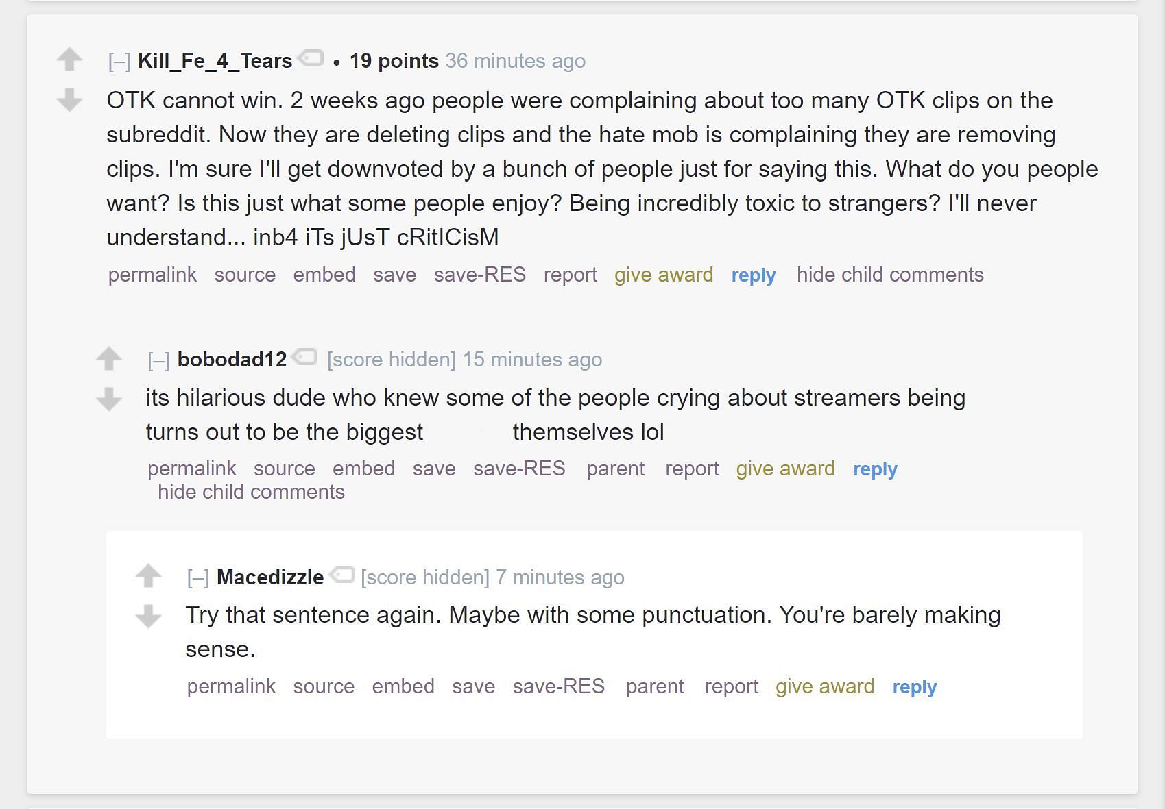 Redditors discussing the streamer&#039;s content (Image via LivestreamFail/Reddit)