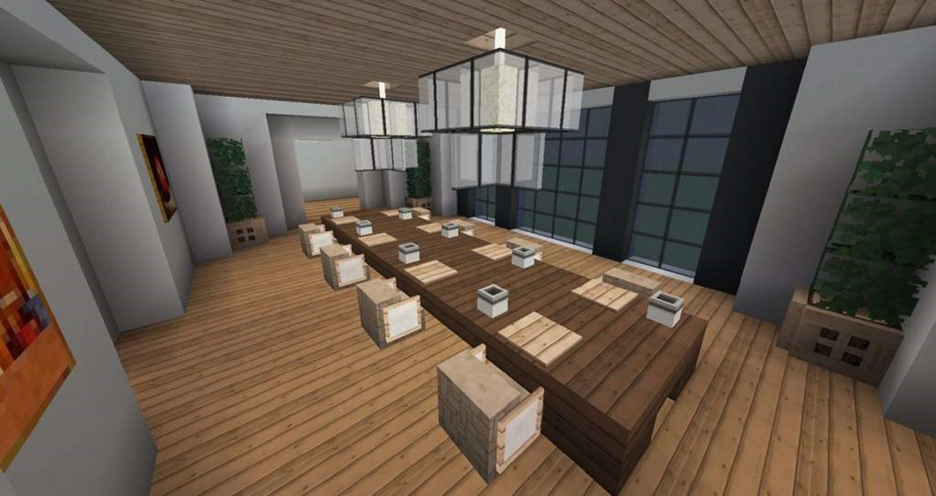 A modern dining room (Image via Mojang)