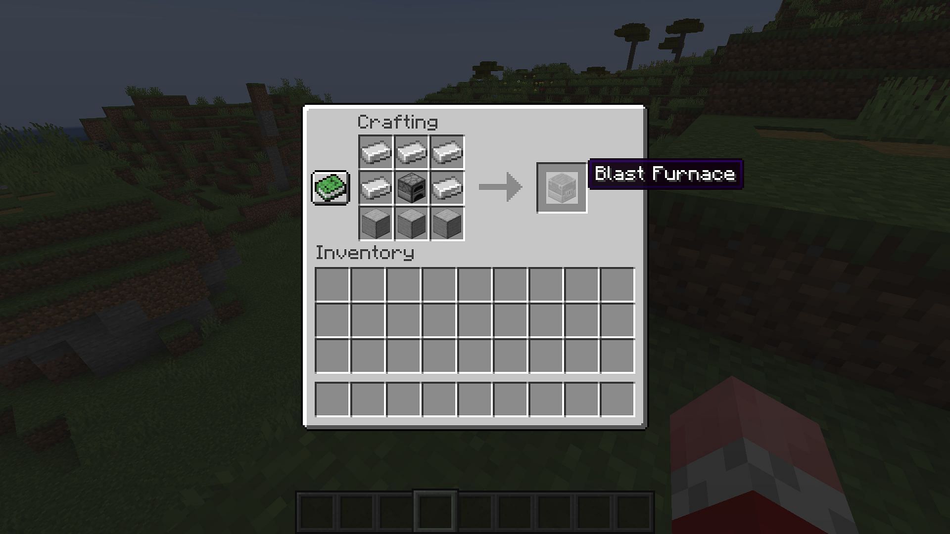 Crafting recipe for Blast furnace (Image via Minecraft 1.19 update)