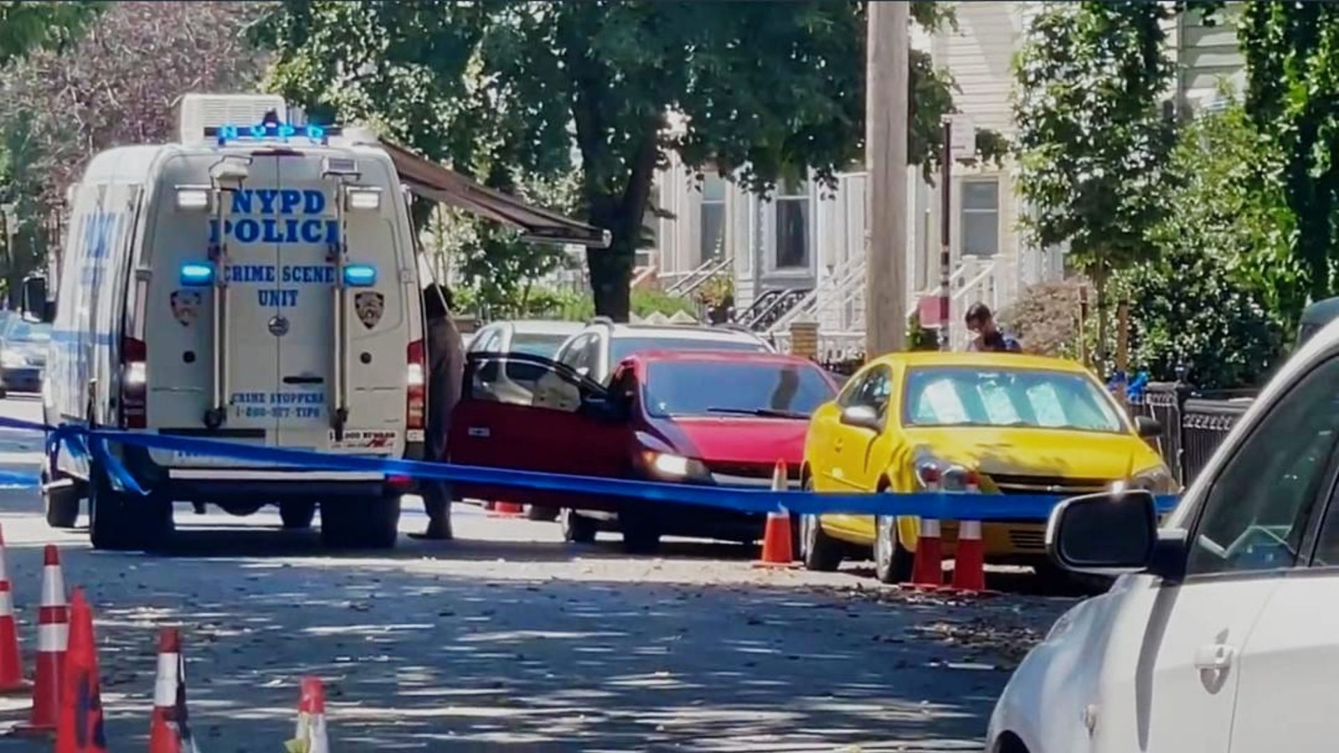 A parking enforcement worker was shot dead on the set of &#039;Law &amp; Order: Organized Crime&#039; on Tuesday morning (Image via Twitter @/BrittanyCadetTV)