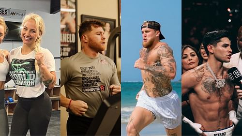 Ebanie Bridges (@ebanie_bridges), Canelo Alvarez (@canelo), Jake Paul (@jakepaul), Ryan Garcia (@kingryan) [images courtesy of Instagram]