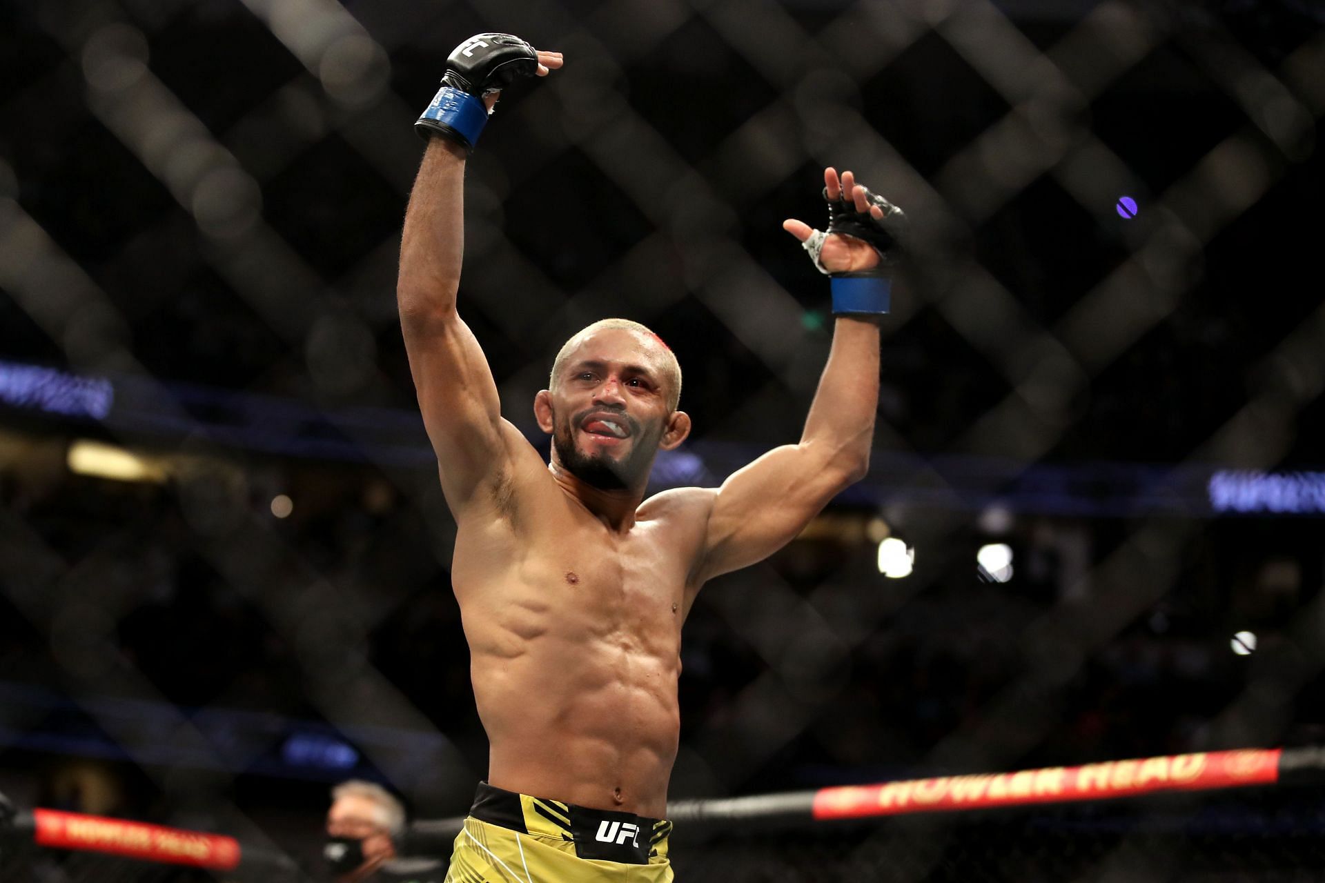 UFC 270: Deiveson Figueiredo celebreting his win over Brandon Moreno