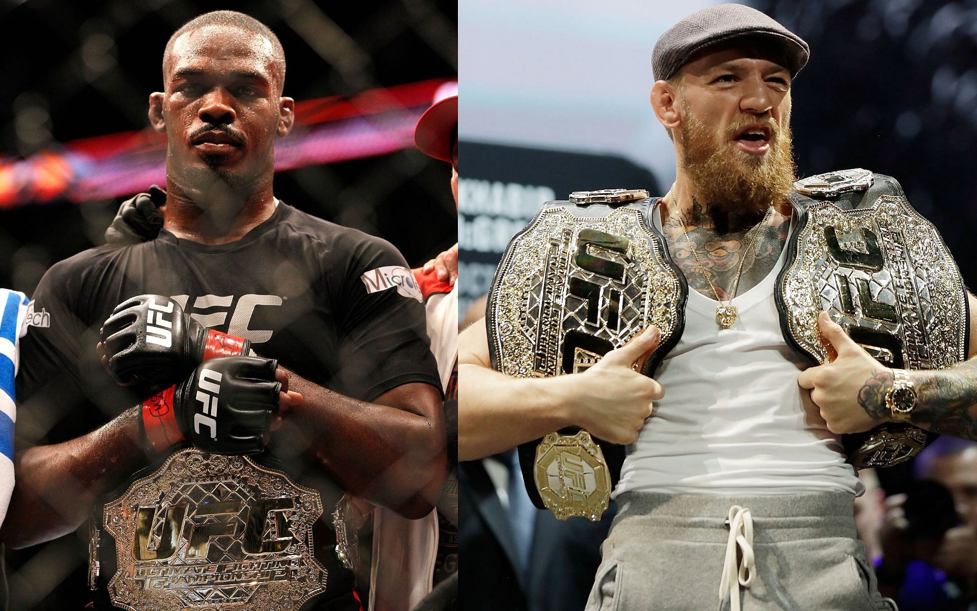 Jon Jones (left) and Conor McGregor (right).