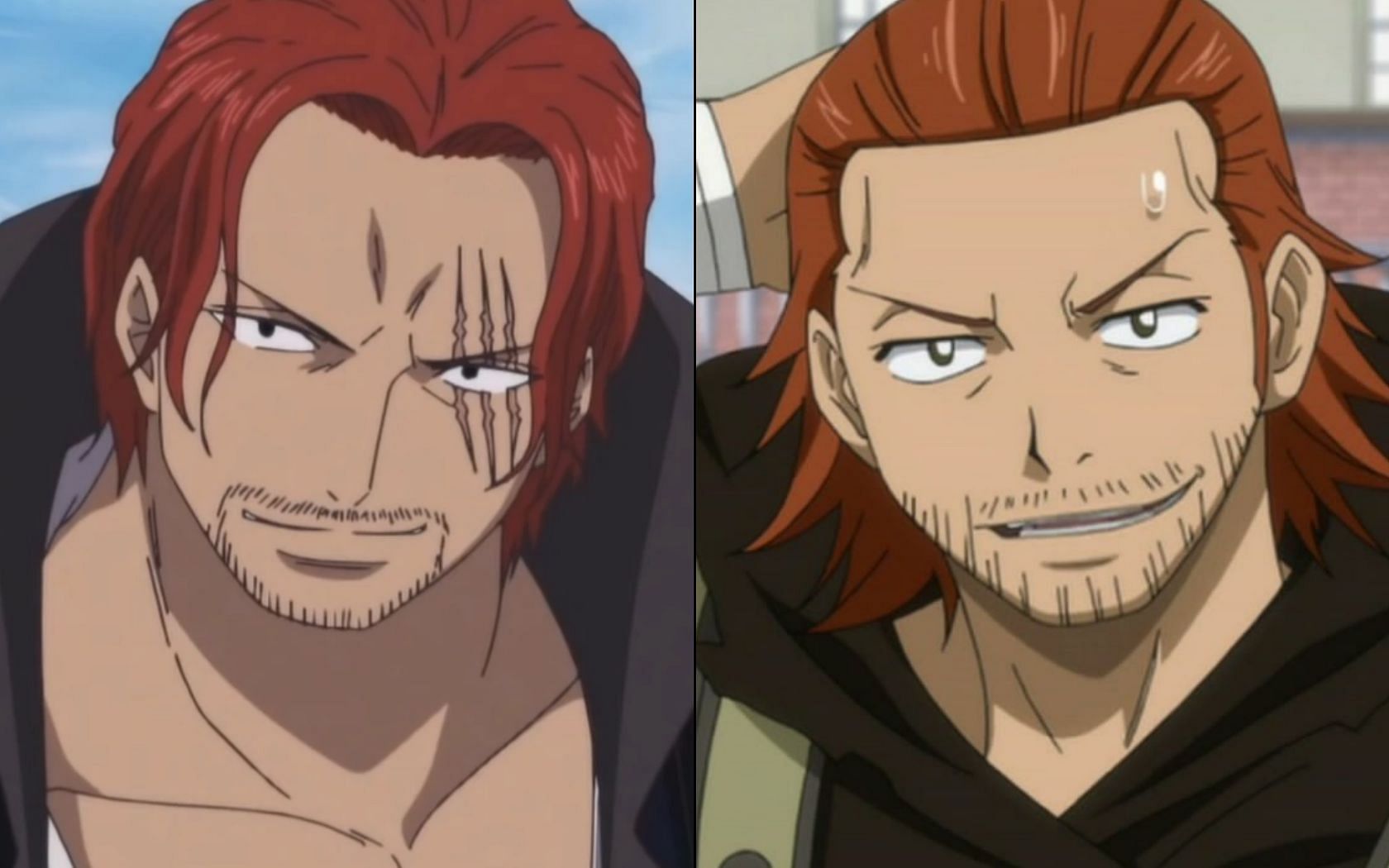 Shanks on the left, Gildarts on the right (Image via Toei Animation, A-1 Pictures)