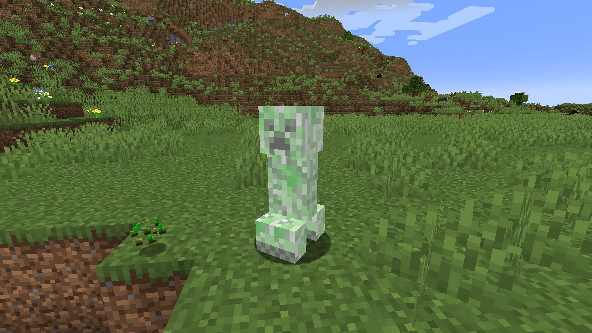 A creeper about to explode (Image via Minecraft)