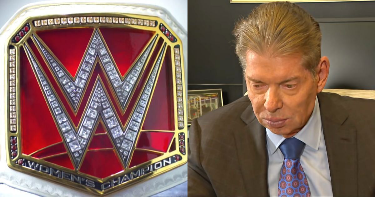 The RAW Women&#039;s Championship belt (left) and Vince McMahon (right)