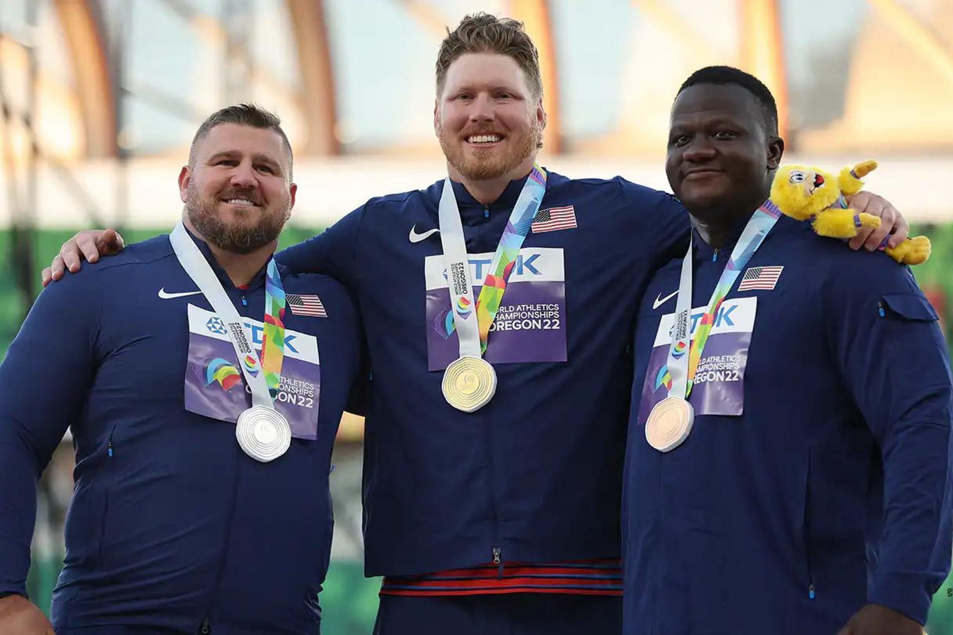 America&#039;s clean sweep at the World Athletics Championships 2022 in Shot Put (Image via World Athletics)