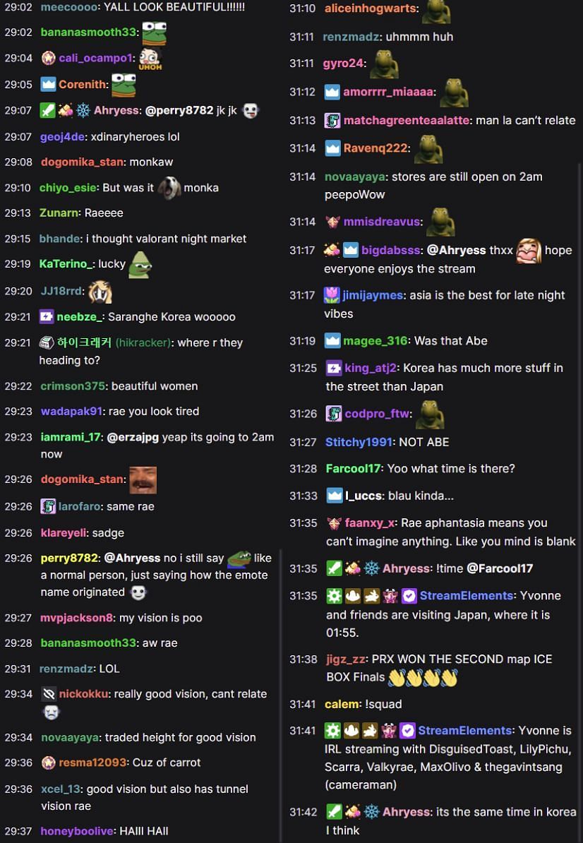 Twitch chat reacts to the streamer revealing that she has aphantasia (Images via Yvonnie/Twitch)