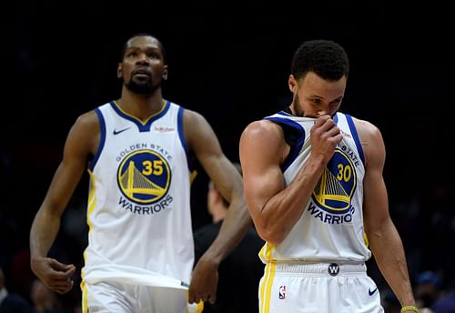 Steph Curry and Kevin Durant as teammates with the Golden State Warriors