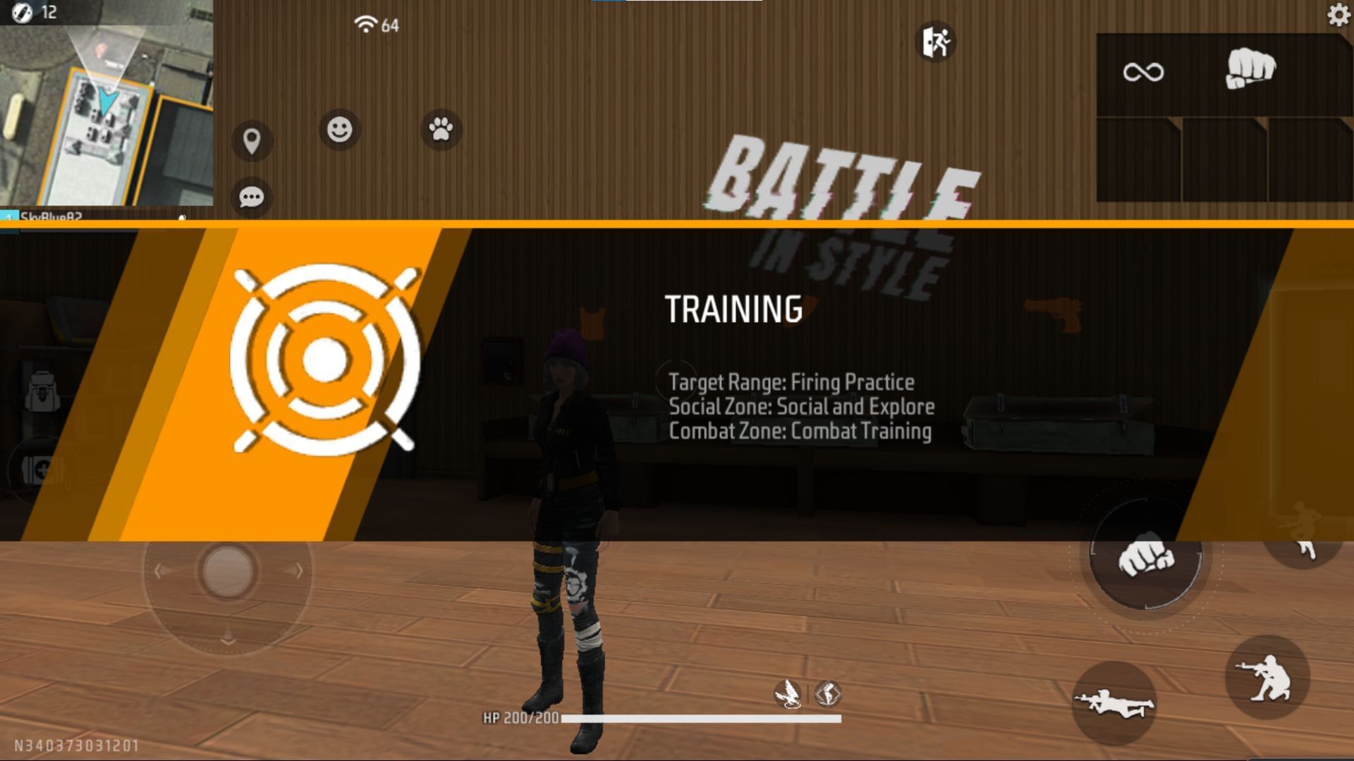 The practice range can help users in the process of improving themselves (Image via Garena)