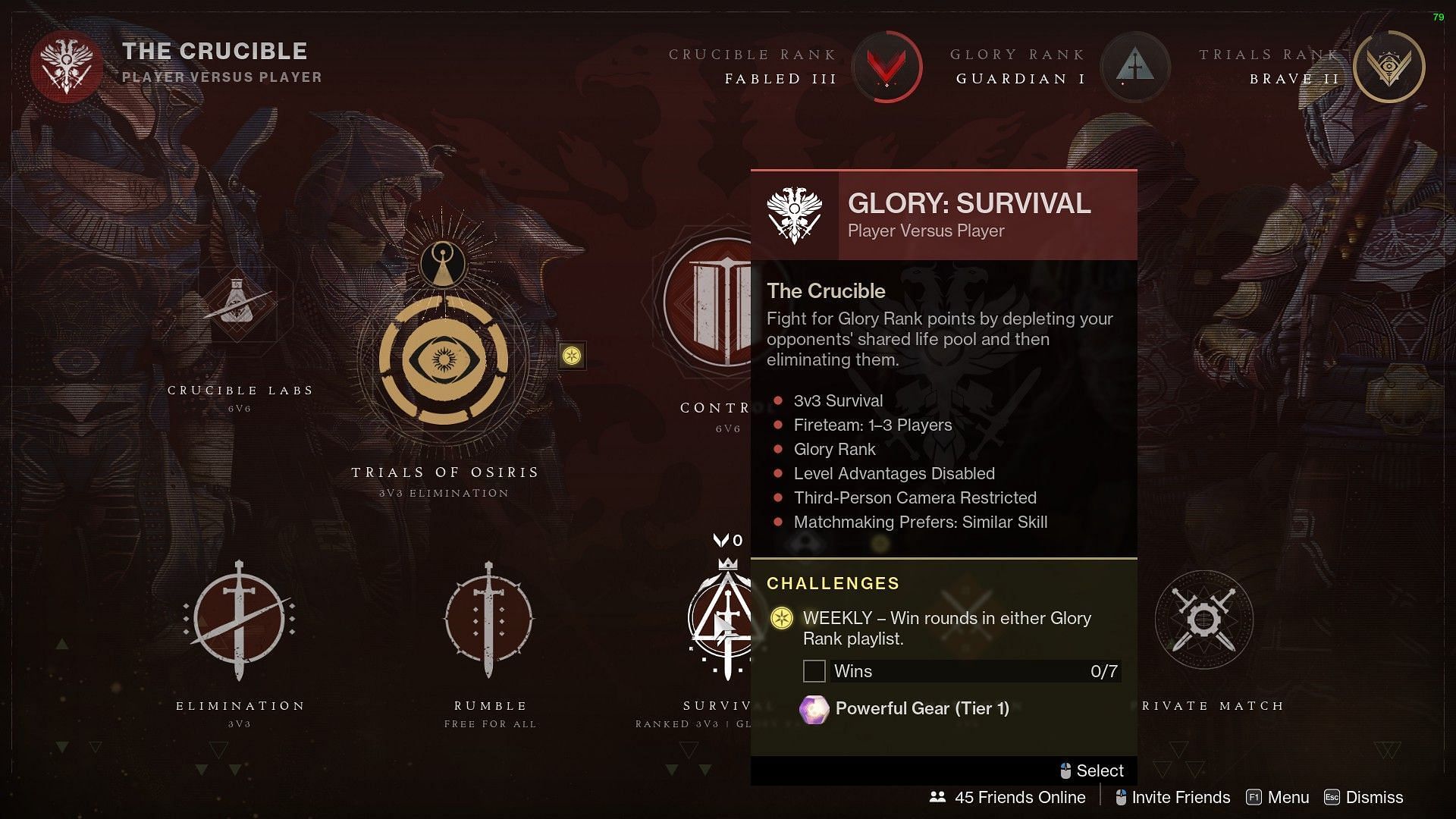Glory Survival game mode in Destiny 2 (Image via Bungie)