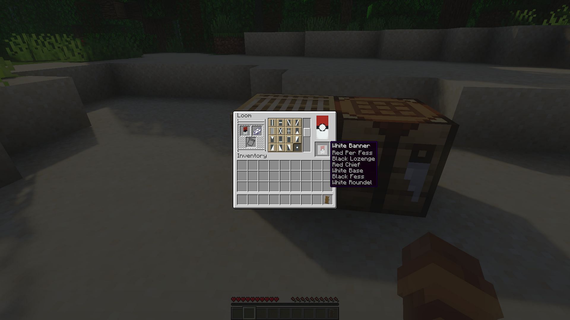 The Pokeball button added in to the design (Image via Minecraft)