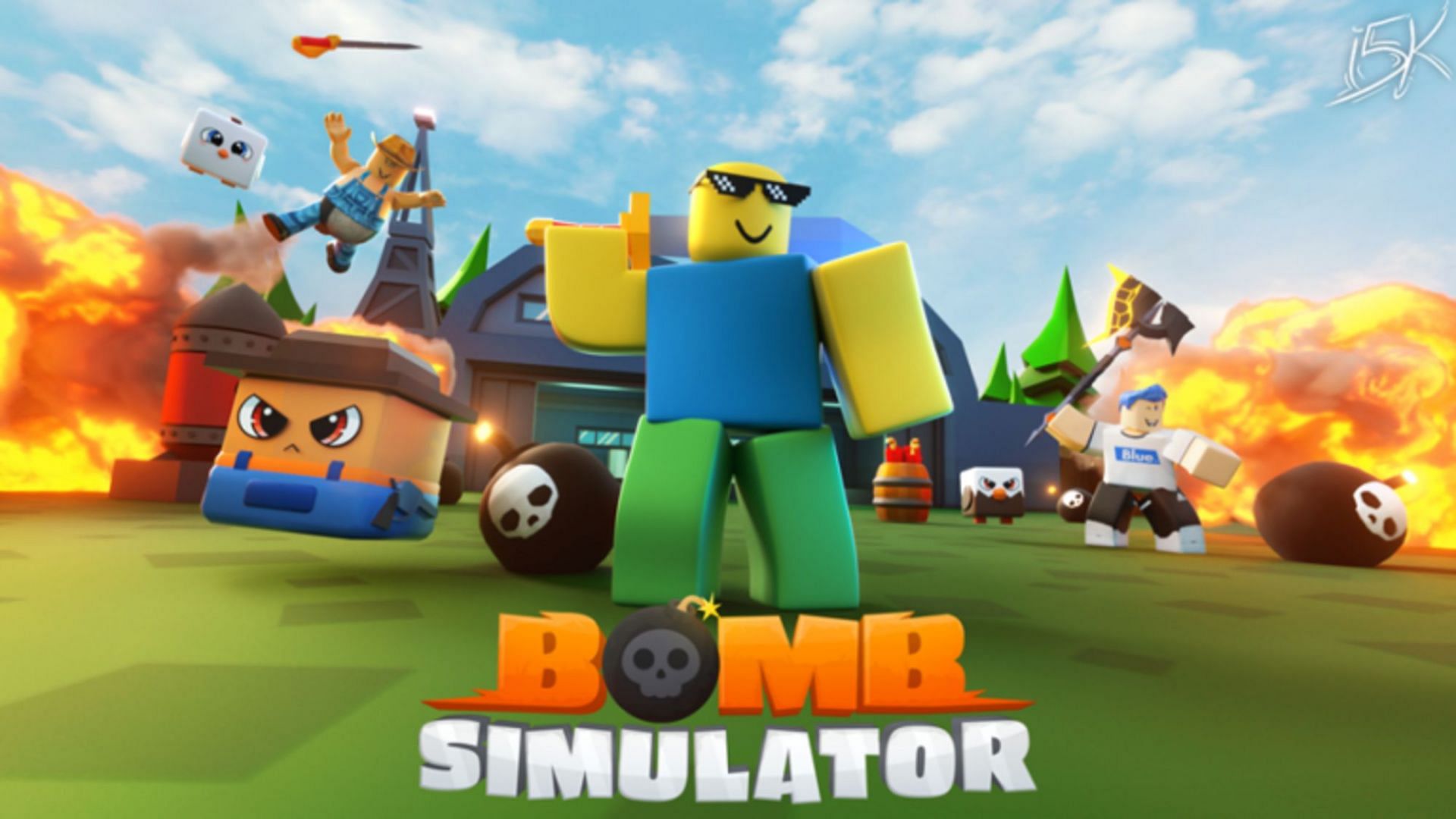 Cause havoc and destruction in the world of Bomb Simulator (Image via Roblox)