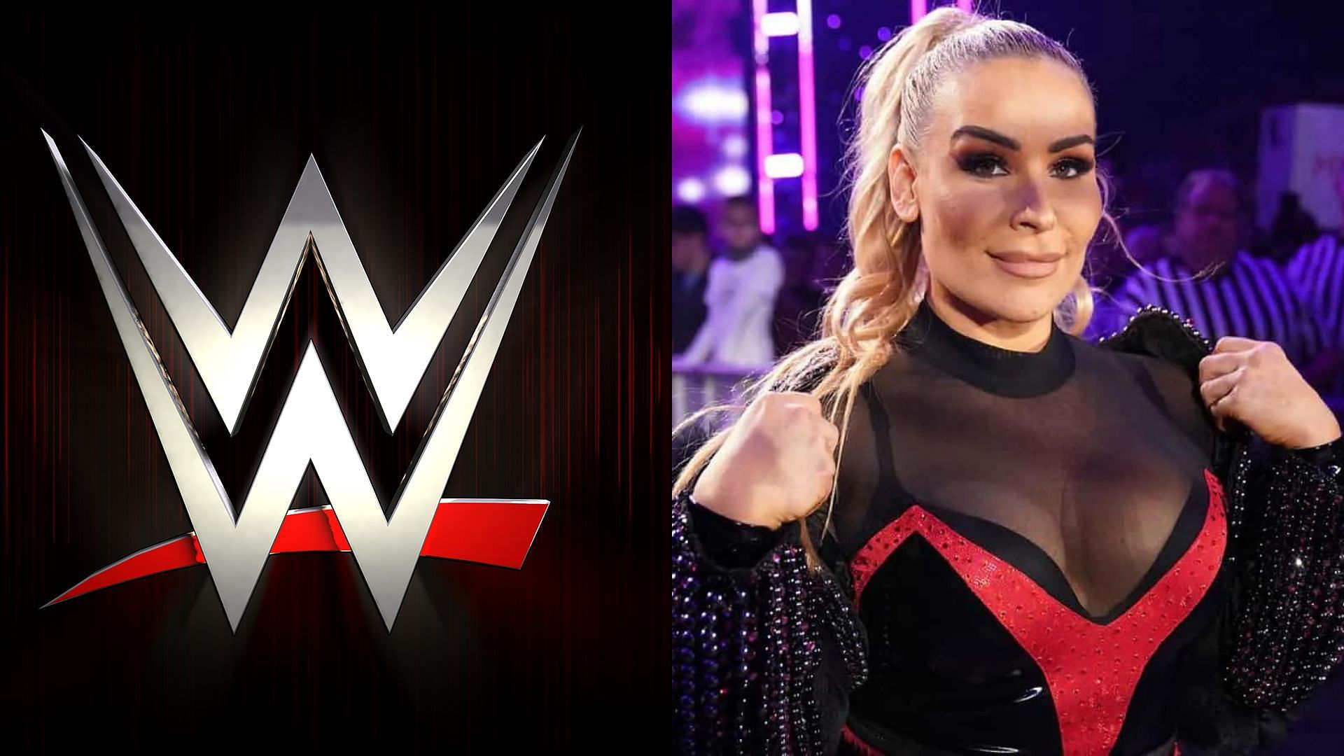 WWE logo (left); The Queen of Harts (right)