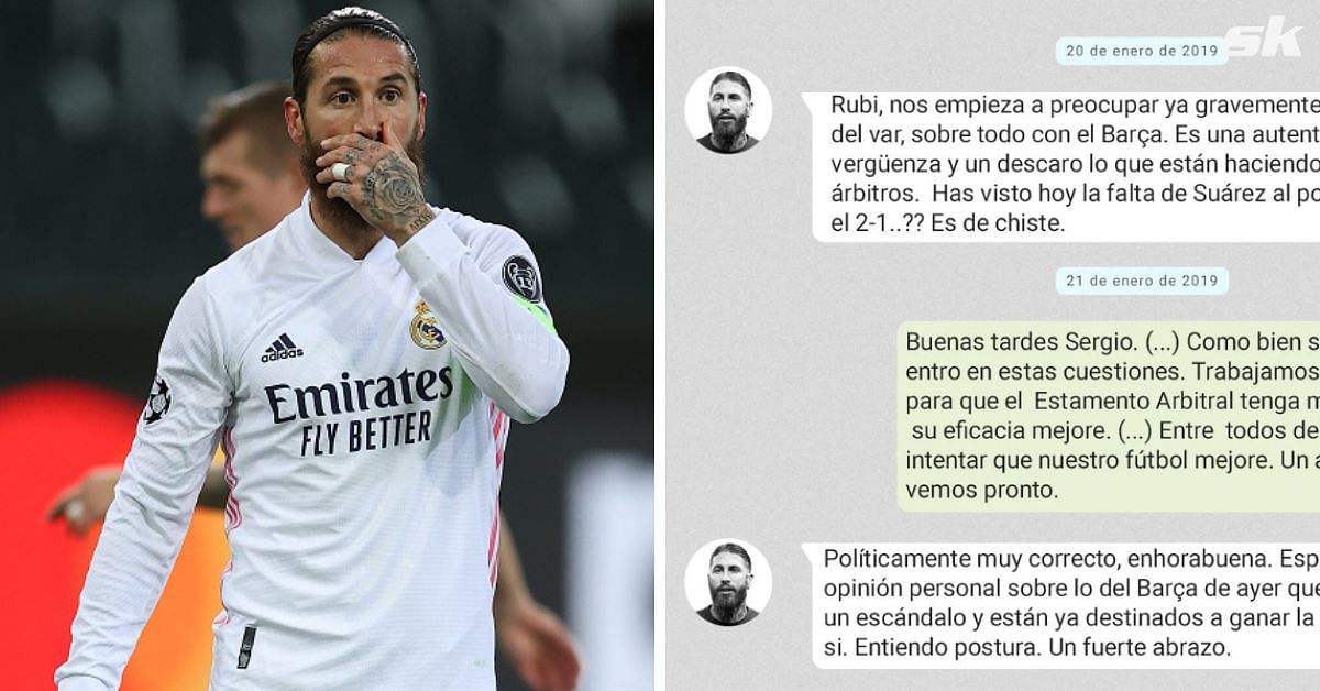Ramos&#039;s leaked chats about VAR favoring Barcelona (Pic Courtesy: El Partidazo de COPE)