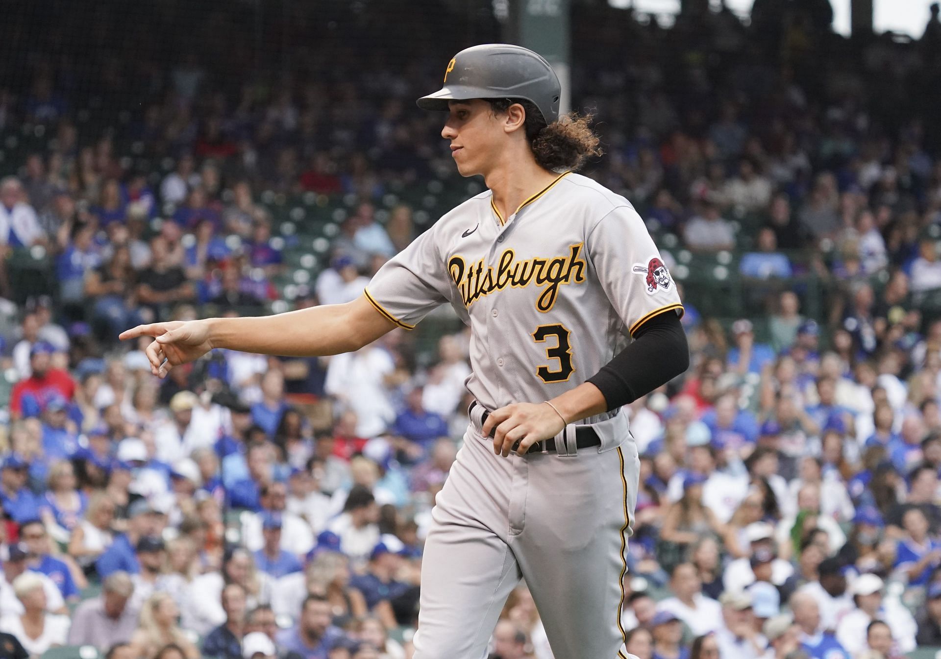 Cole Tucker at Pittsburgh Pirates v Chicago Cubs