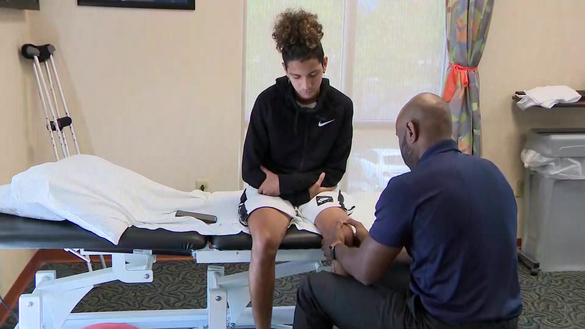 Borges during his recovery from the horrific incident (Image via CBS)