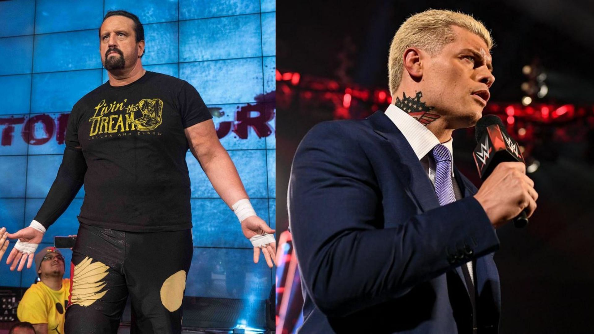 Tommy Dreamer (left); Cody Rhodes (right)