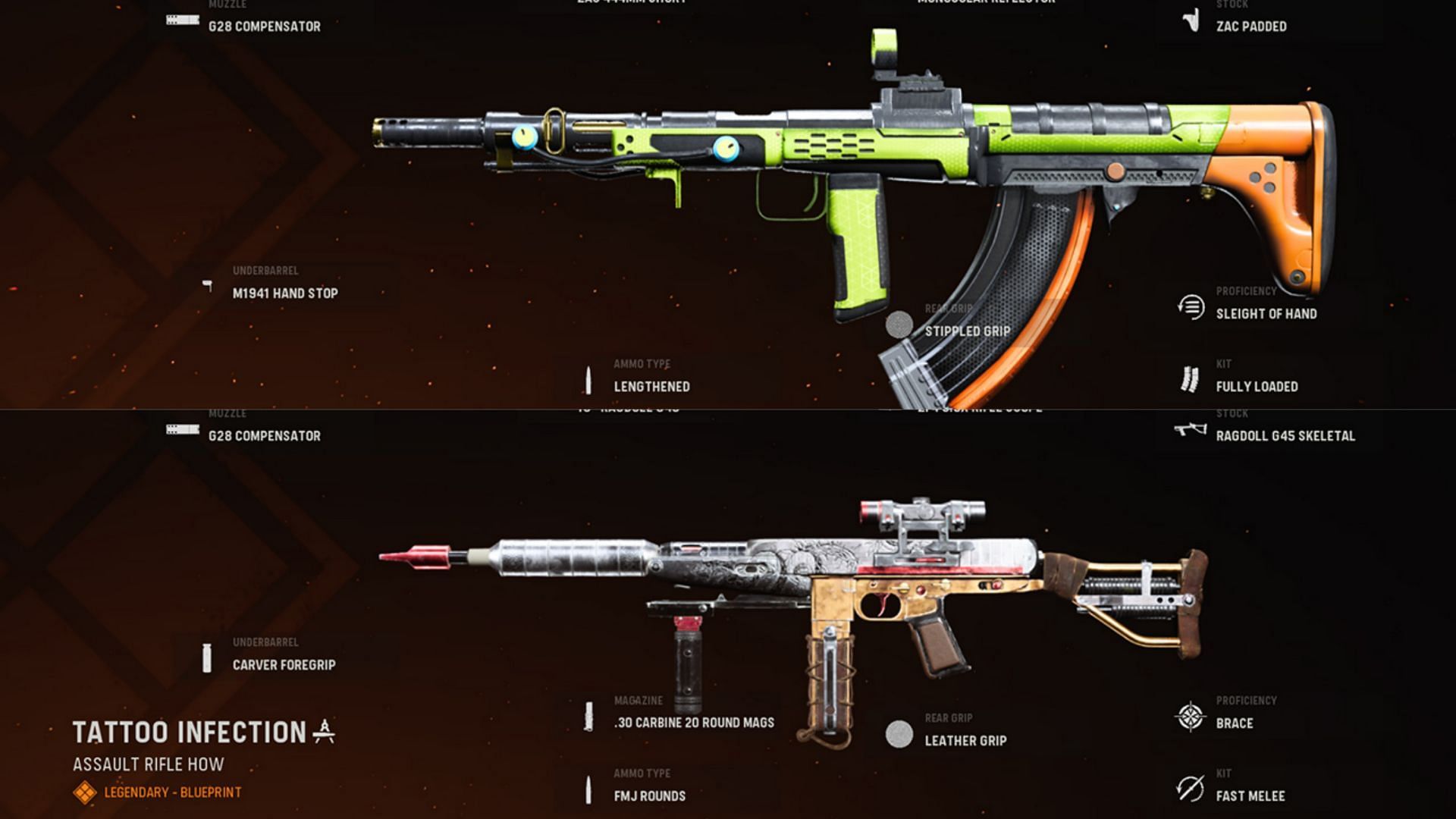 The Nikita and Cooper Carbine blueprints in Call of Duty Warzone (Image via Activision)