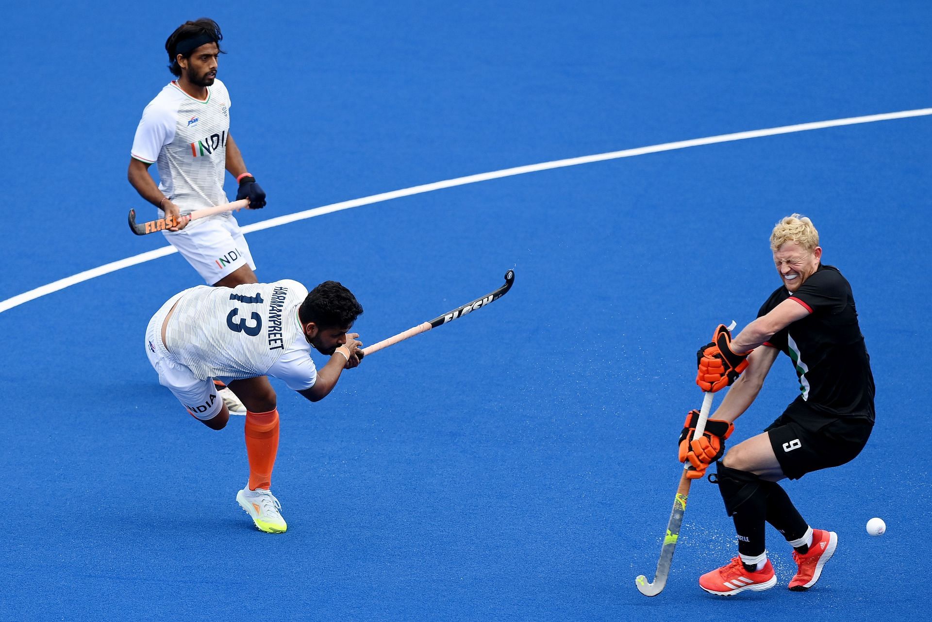 India&#039;s Harmanpreet Singh scores a goal against Wales. (PC: Getty Images)