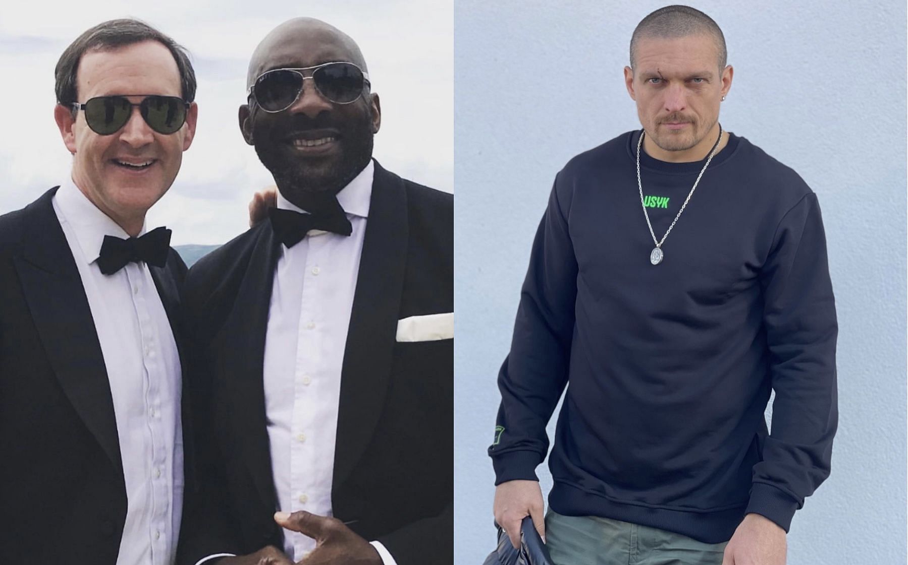 From left to right: Adam Smith, Johnny Nelson, Oleksandr Usyk [ Images credits: @smithadamsky and @usykaa /Instagram ]