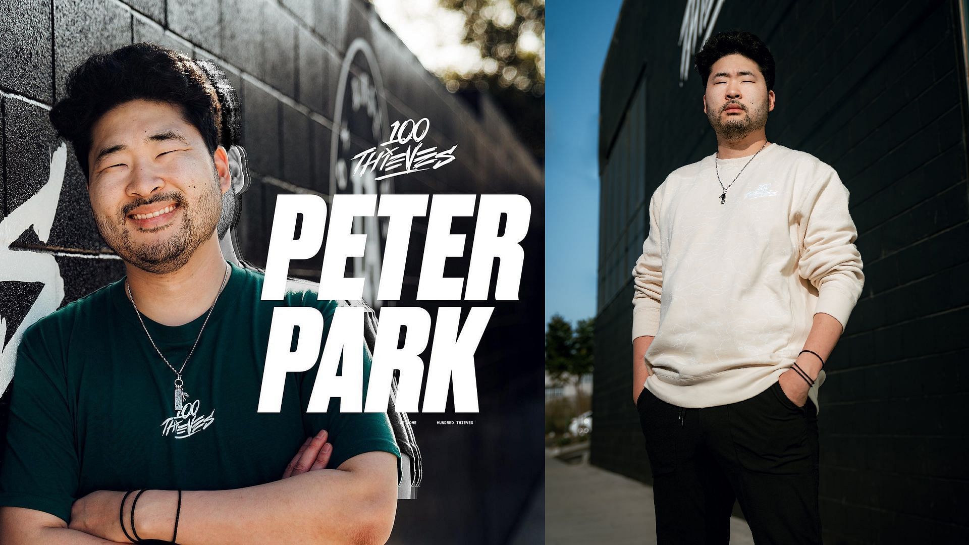 Twitch streamer Peter &quot;PeterparkTV&quot; Park has joined 100 Thieves (Image via 100 Thieves/Instagram, Peter Park/Twitter)
