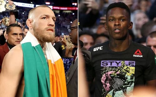 Conor McGregor (L) and Israel Adesanya (R)