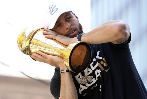 Steph Curry at the Golden State Warriors Victory Parade & Rally