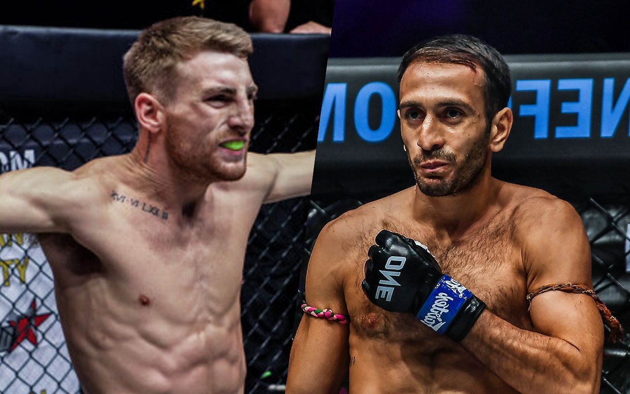 Jonathan Haggerty (left) predicts ending Amir Naseri&#039;s (right) night early [Credit: ONE Championship]