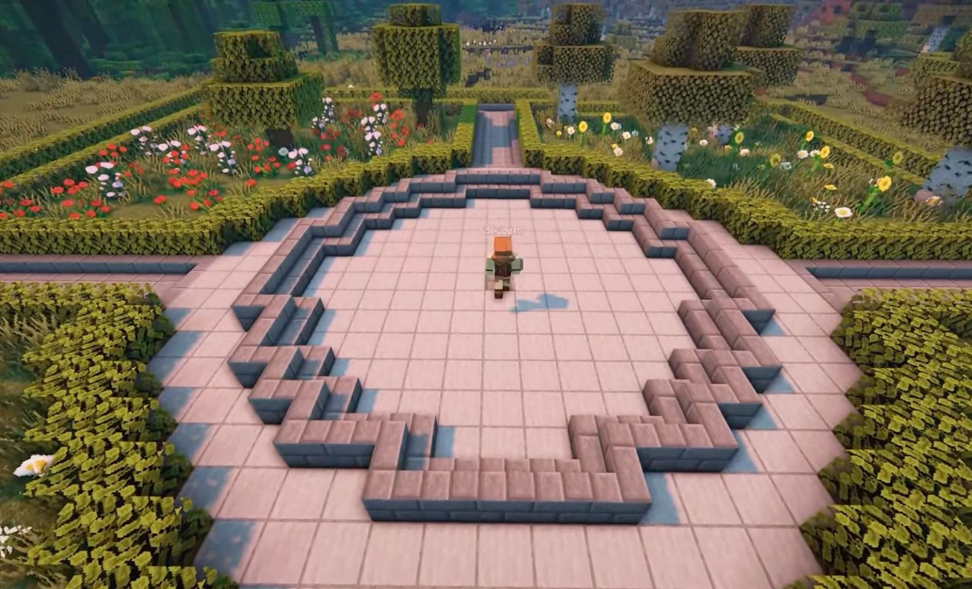 The base for the fountain (Image via YouTube/Spudetti)
