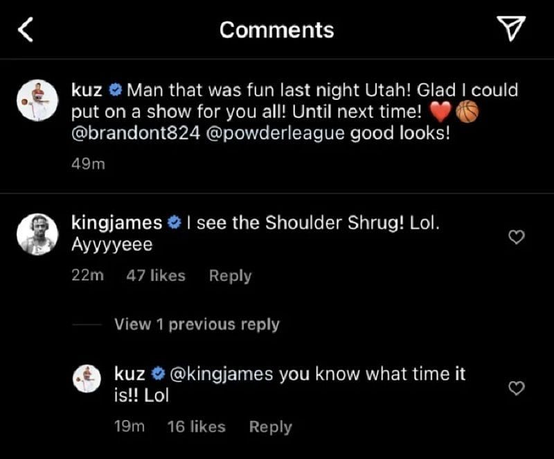LeBron James commented on his former teammate&#039;s post.