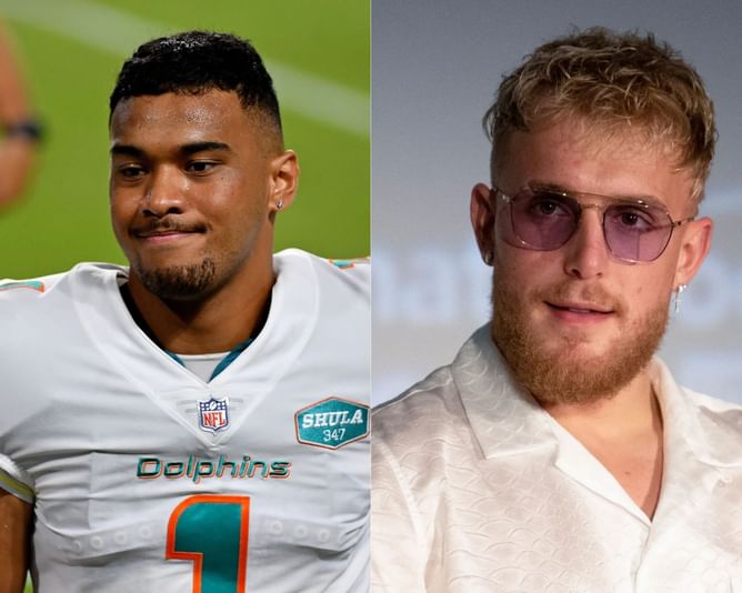 WATCH: Jake Paul nearly pulls off a stunning 30-yard catch from Tua Tagovailoa at practice