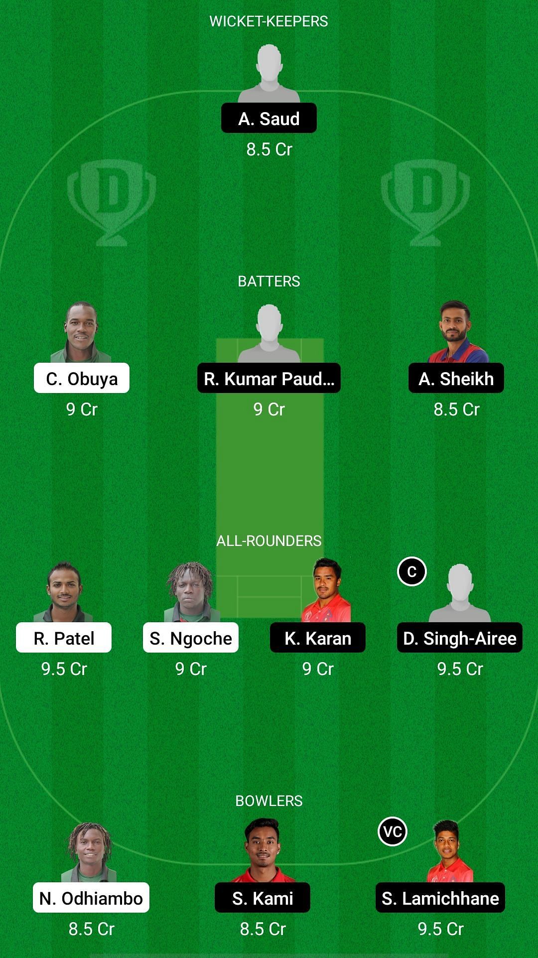 KEN vs NEP Dream11 Prediction Team, 5th T20I, Grand League