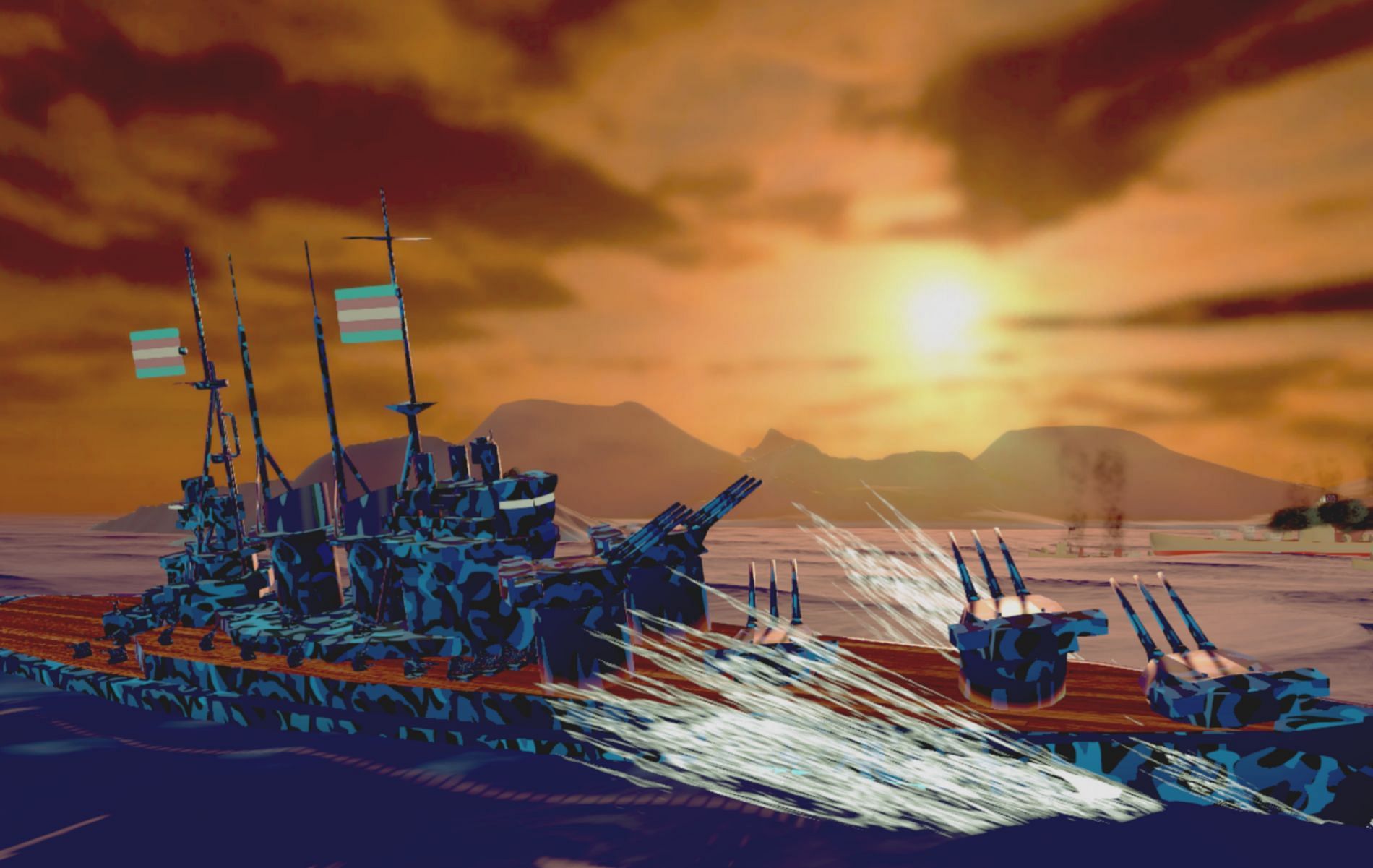 Waves of Steel lets players make their own warships and engage in fast-paced naval combat (Image via Waves of Steel)