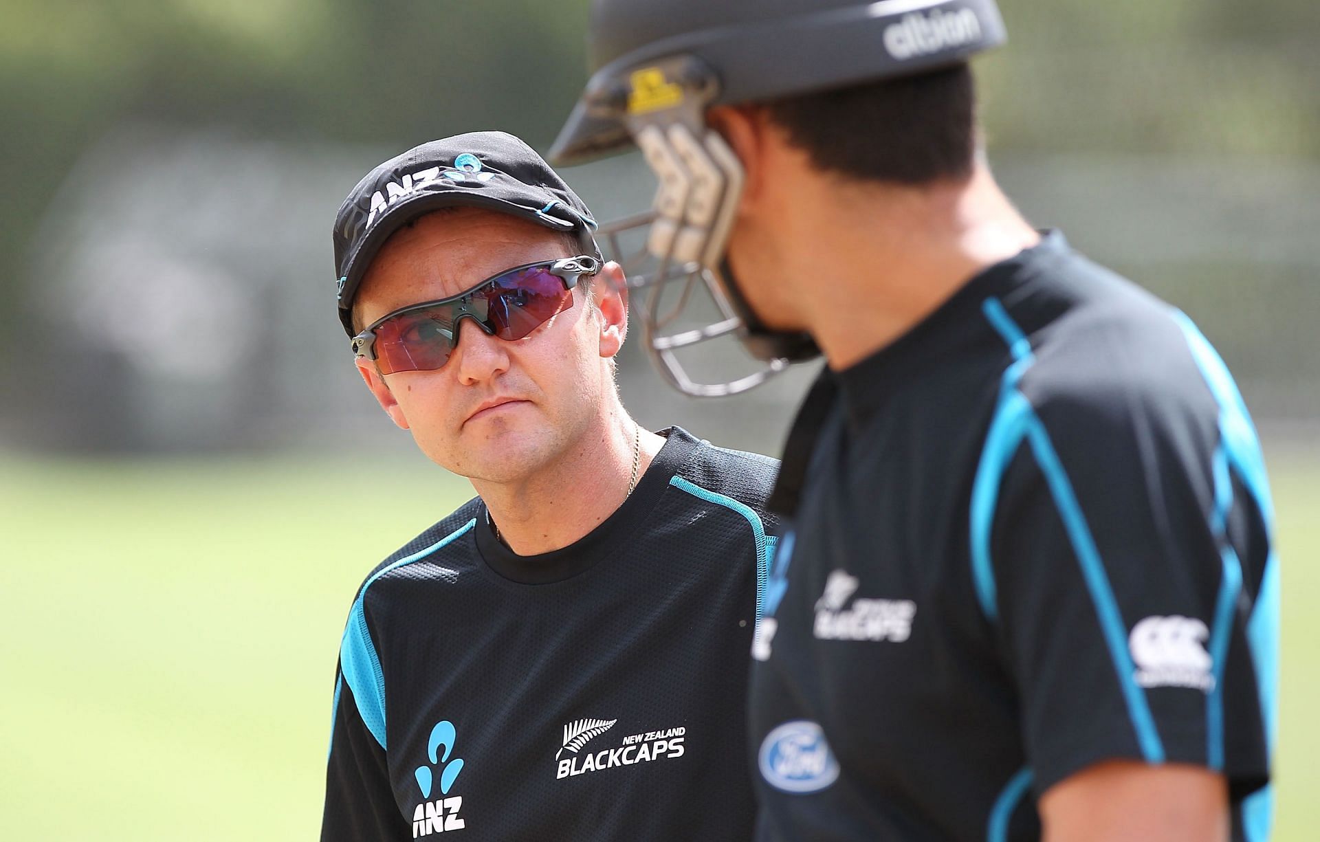 Mike Hesson with Ross Taylor. Pic: Getty Images