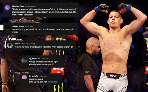 Nate Diaz (Image via Getty / Comments via YouTube)