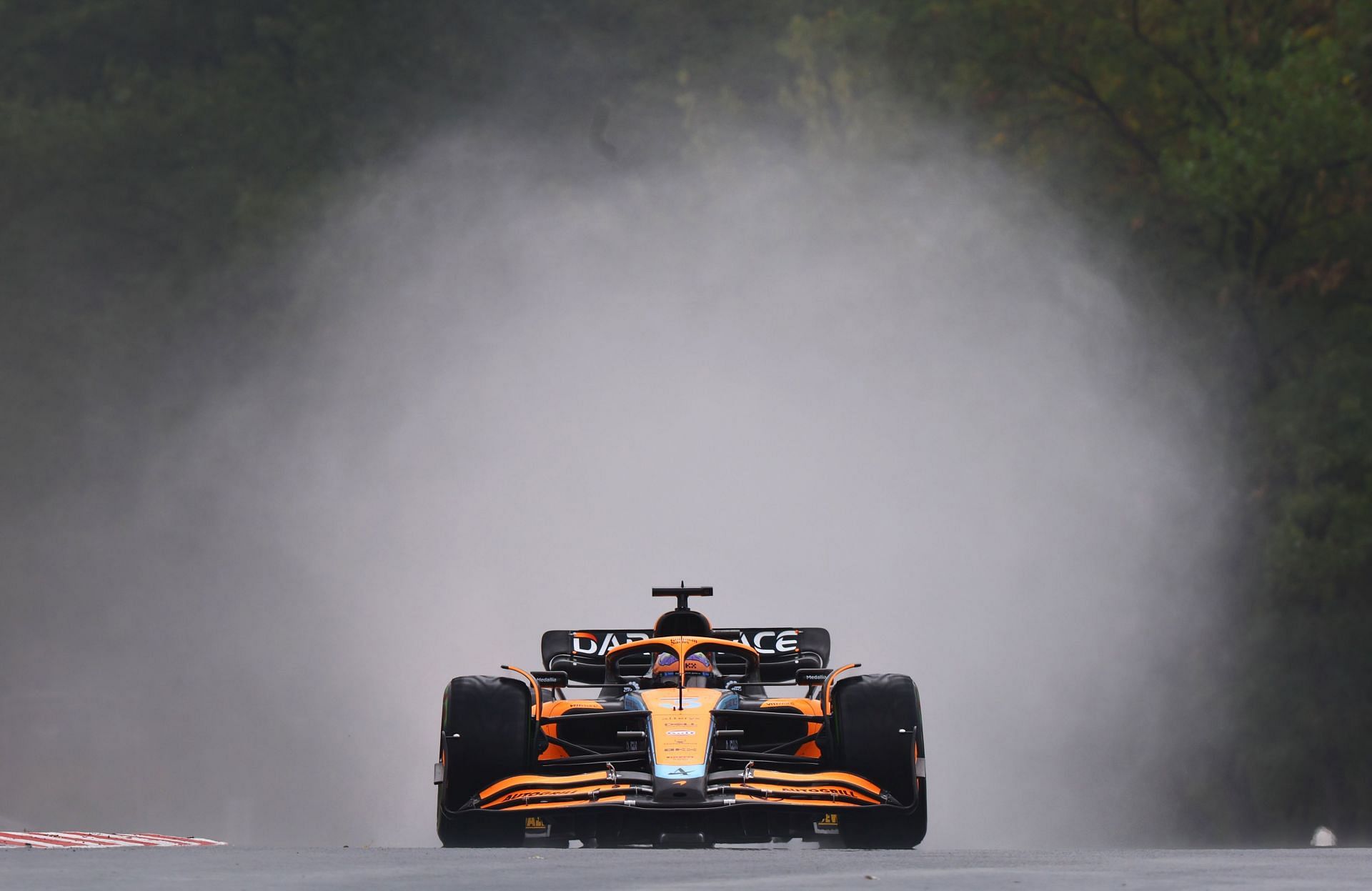 McLaren driver Daniel Ricciardo in action during the 2022 F1 Hungarian GP. (Photo by Mark Thompson/Getty Images)