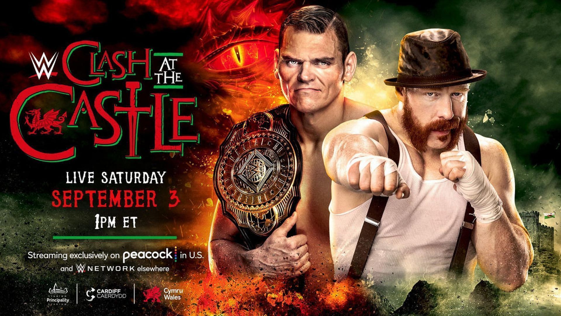 Clash at the Castle poster featuring Sheamus &amp; Gunther