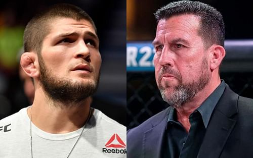 Khabib Nurmagomedov (left. Image credit: Jeff Bottari/Zuffa LLC), John McCarthy (right. Image credit: MMA Junkie/USA Today)