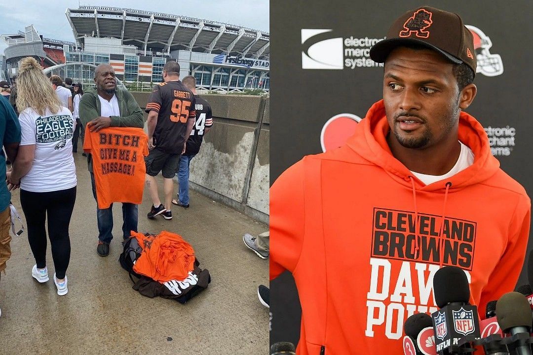 Browns fan spotted selling horrible Deshaun Watson-inspired t-shirt outside First Energy Stadium