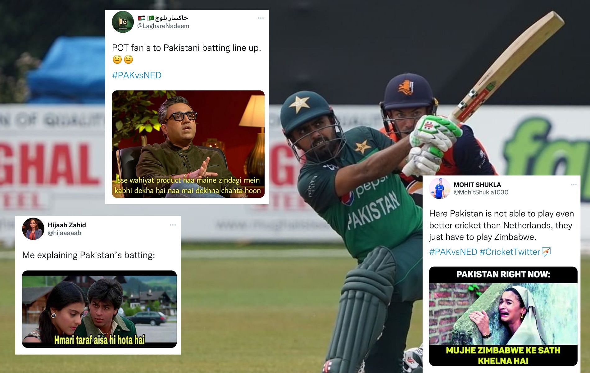 Babar Azam was the top scorer for the Men in Green in the fixture. (Pics: Twitter)
