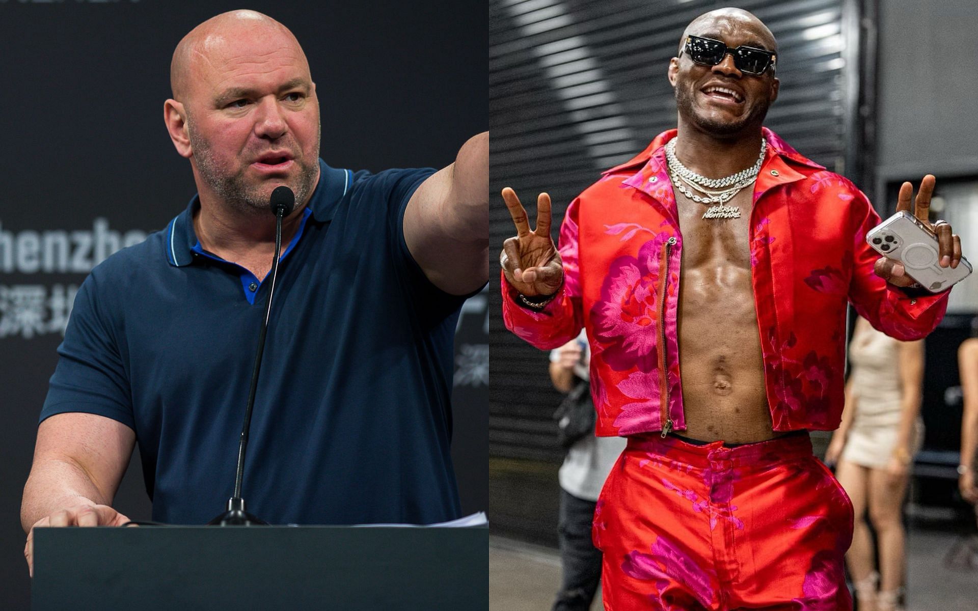 Dana White (left) and Kamaru Usman (right) [Images courtesy of Getty and @usman84kg Instagram]