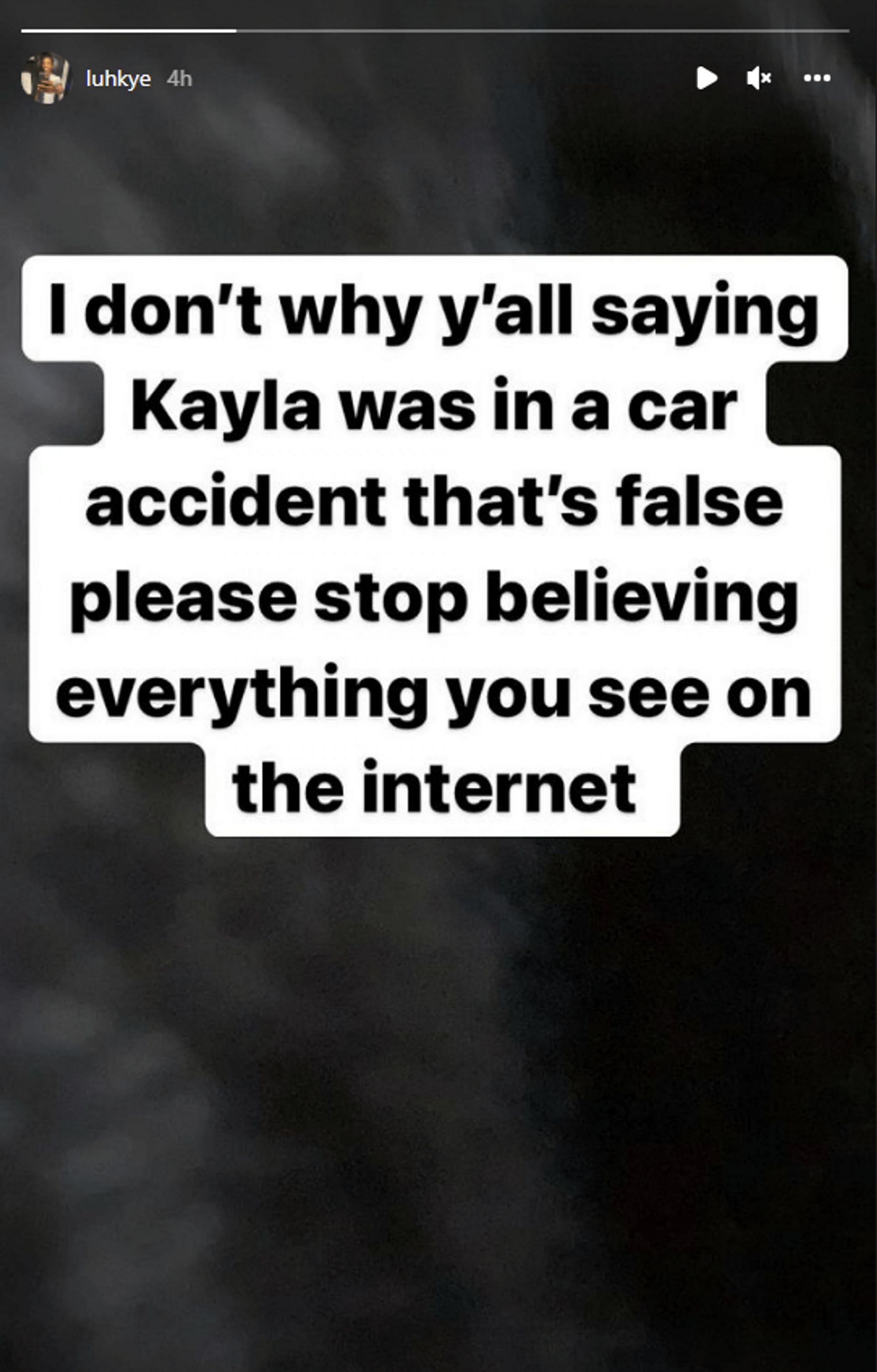 Kayla Nicole&#039;s partner uploaded an Instagram story confirmed Kayla Nicole was safe (Image via luhkye/Instagram)