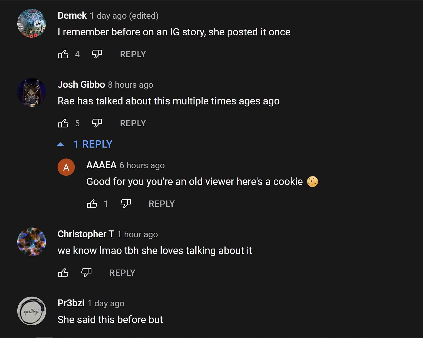 Fans in the YouTube comments section reacting to the streamer&#039;s clip 1/2 (Image via OTV POG/YouTube)