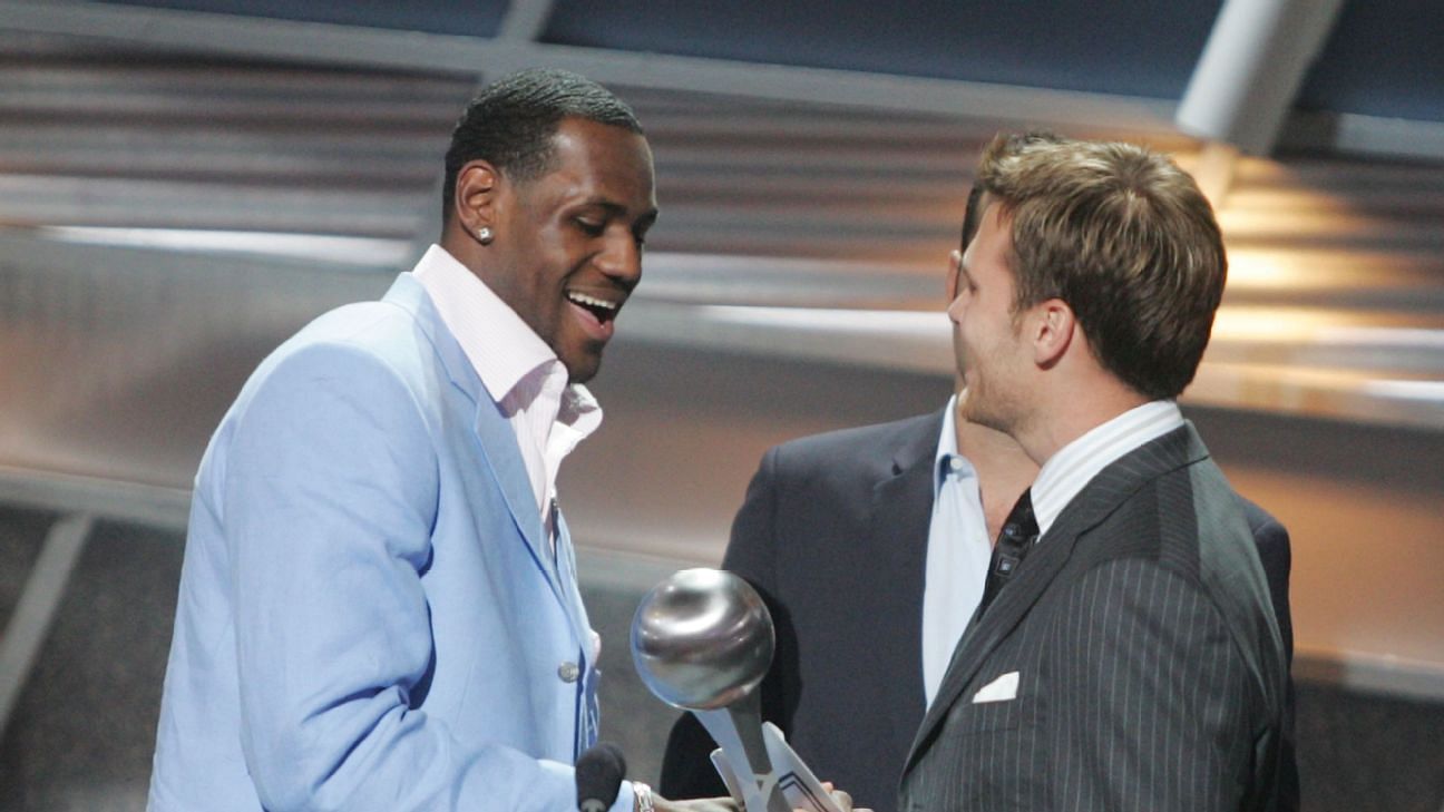 LeBron James and Tom Brady at the 2004 ESPY Awards