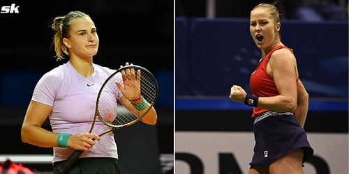 Aryna Sabalenka (L) and Shelby Rogers.